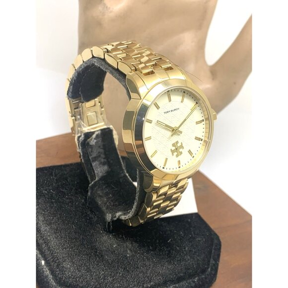 Tory Burch Women's Watch TBW1053  Quartz Cream Dial Gold Stainless Steel 34mm - Picture 14 of 14